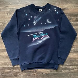 Vintage 1990s Big Sur Space Stars Crewneck Sweatshirt Medium